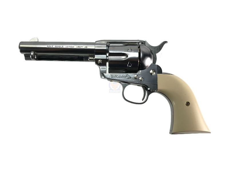 Marushin Colt 4.75 inch SAA Gas Revolver SV w Real Wood Grip -Toy Airsoft Gun