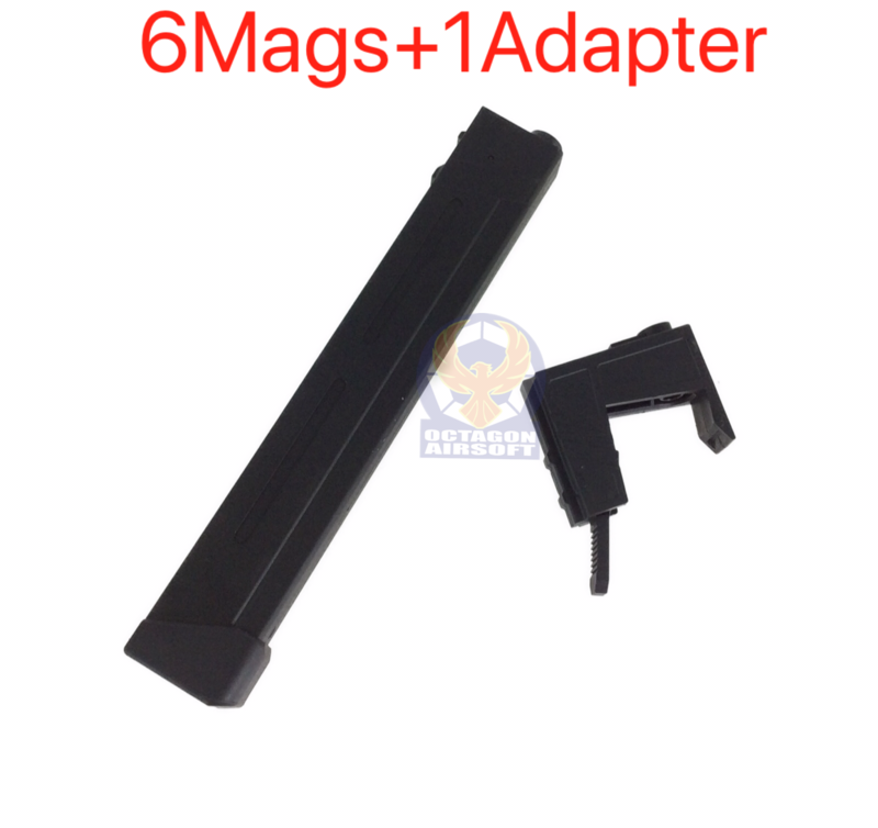 SRC M4 Tran 9MM 110rds Mid Capacity 6 Magazine Adapter Set Toy Airsoft Part